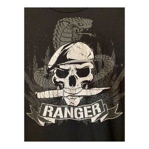 Rothco Skull & Knife Rangers T-Shirt Men Medium Black US Special Forces Tactical